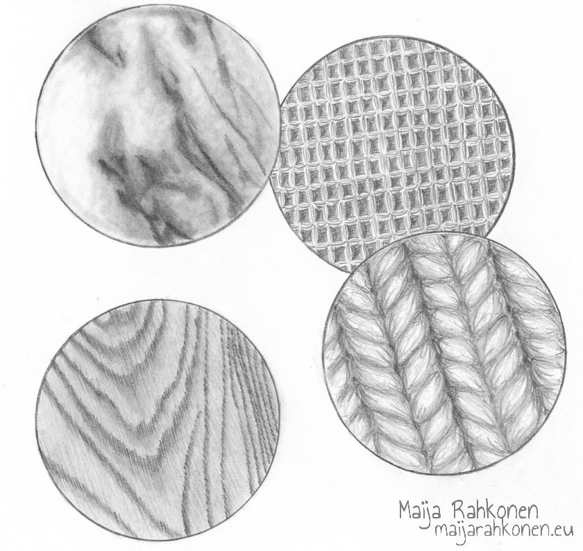 Four textures in pencil