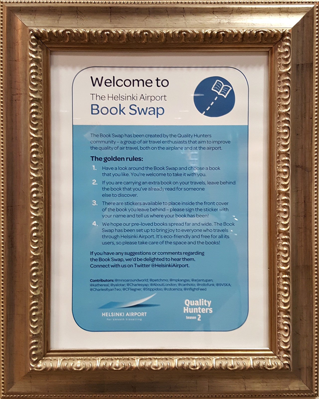 Helsinki Airport Book Swap rules